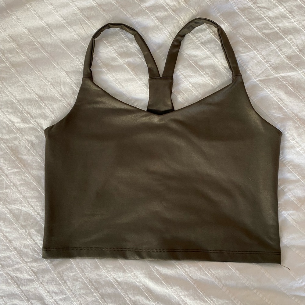 Abercrombie & Fitch Olive Racerback Cropped Tank